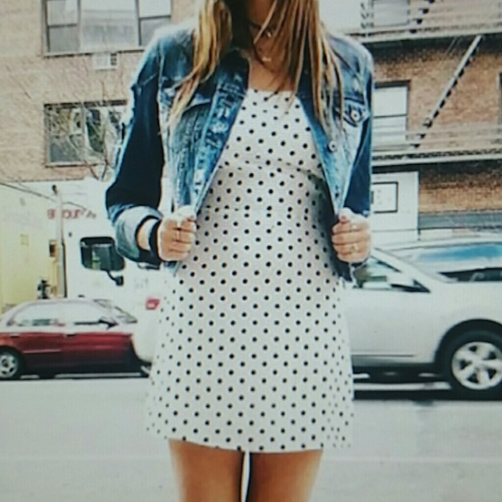 White polka dot mini dress